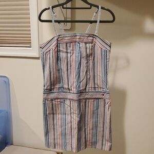Tommy Hilfiger Vintage Strapless Striped Summer Dress Sz Large 2003 Collection